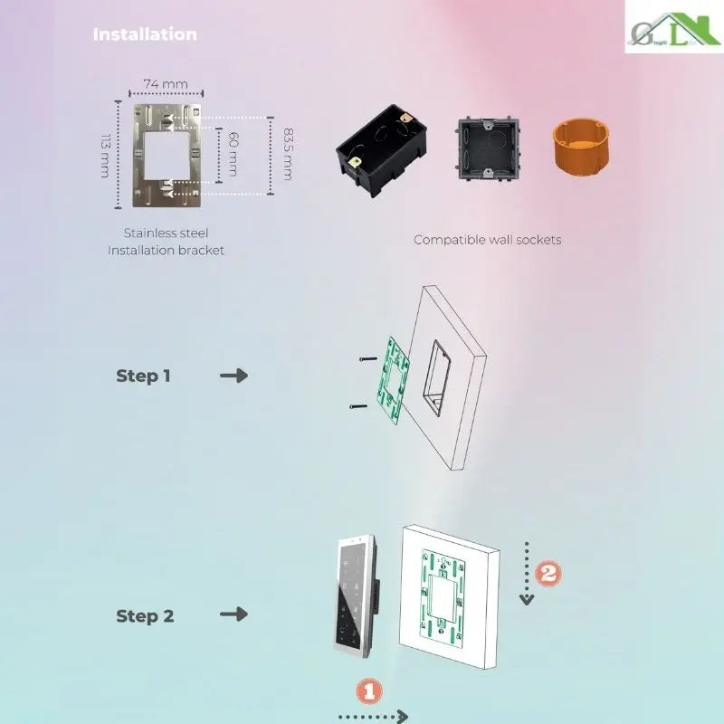 Painel de casa inteligente com ecrã táctil de 5,7 polegadas, controlo Android, interruptor inteligente, interruptor de comutação, sistema de terceiros para domótica.