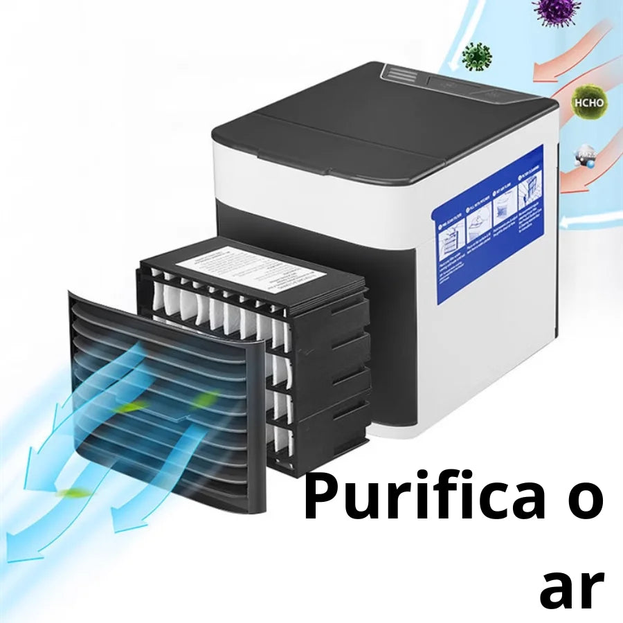 NOVIDADE Mini Ar Condicionado Climatizador e Humidificador de Ar Purificador Refrescante + BRINDE MISTERIOSO - ENVIO IMEDIATO