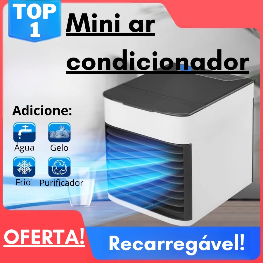 NOVIDADE Mini Ar Condicionado Climatizador e Humidificador de Ar Purificador Refrescante + BRINDE MISTERIOSO - ENVIO IMEDIATO