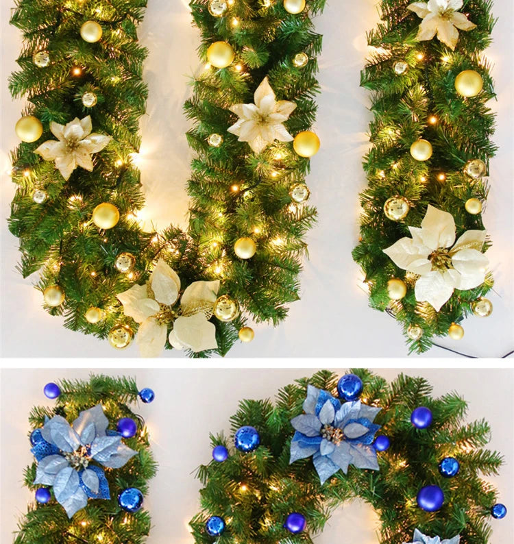 2.7m Luxury LED Christmas Cane Wreath Banner