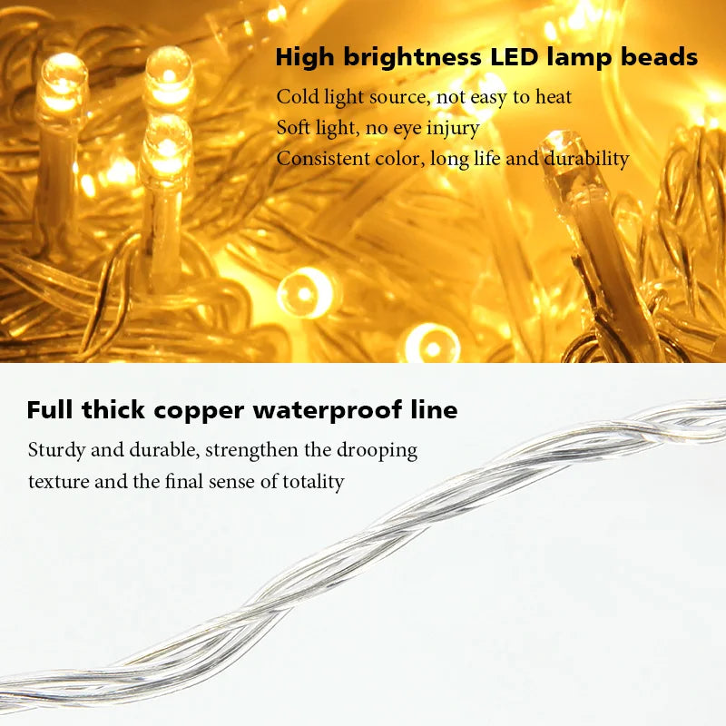2024 LED Icicle Waterfall Curtain Lights