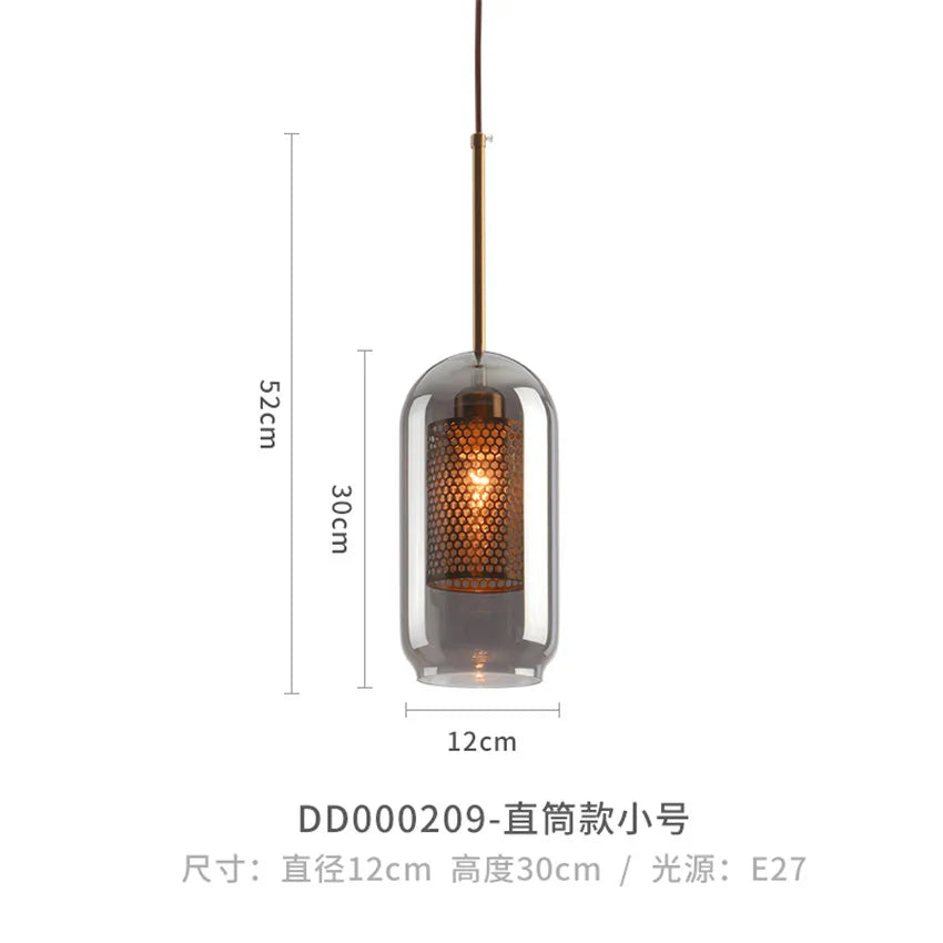 Vadim Modern Smoke Grey Glass Pendant Lamp