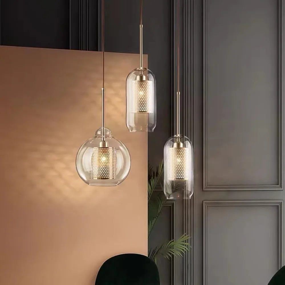 Vadim Modern Smoke Grey Glass Pendant Lamp