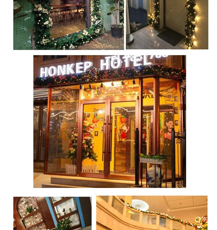 2.7m Luxury LED Christmas Cane Wreath Banner