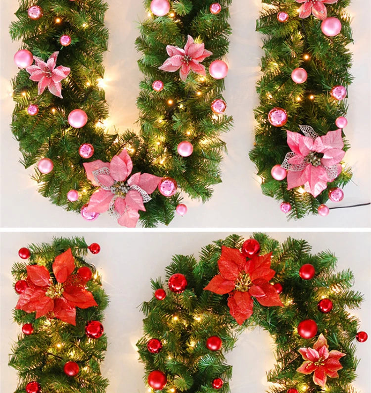 2.7m Luxury LED Christmas Cane Wreath Banner