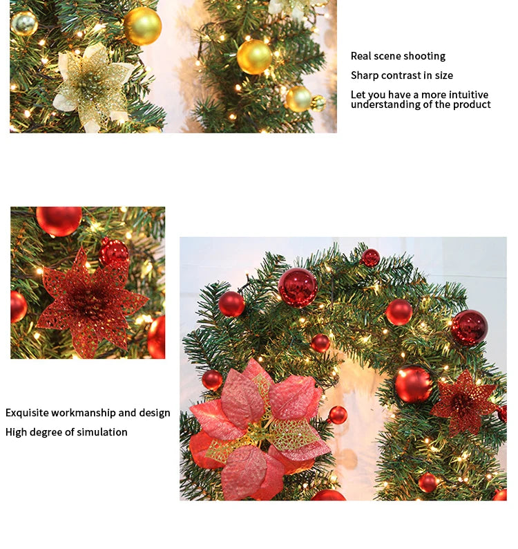 2.7m Luxury LED Christmas Cane Wreath Banner