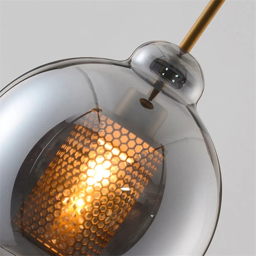 Vadim Modern Smoke Grey Glass Pendant Lamp