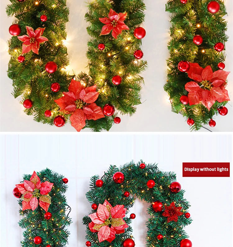 2.7m Luxury LED Christmas Cane Wreath Banner