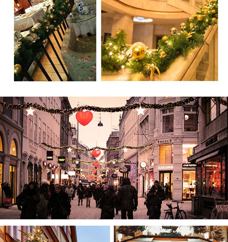 2.7m Luxury LED Christmas Cane Wreath Banner