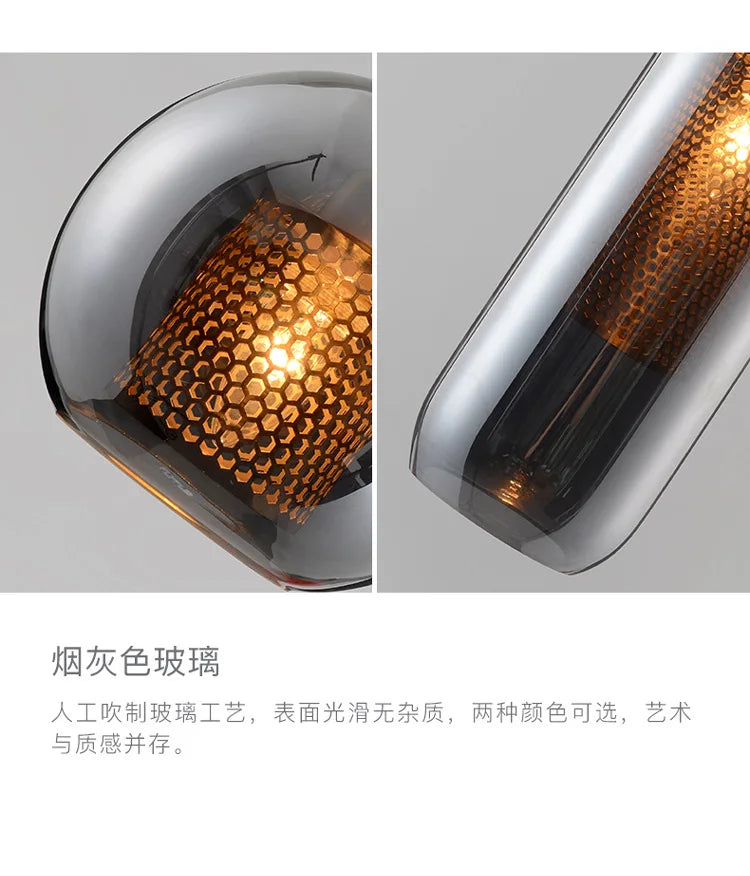 Vadim Modern Smoke Grey Glass Pendant Lamp