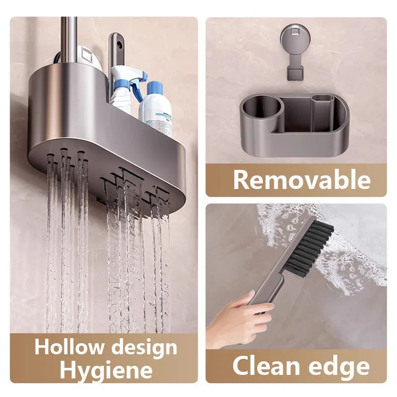 Suporte para escova de sanita, utensílio de limpeza espacial, em alumínio, para montagem na parede, com ventosa, acessório para casa de banho.