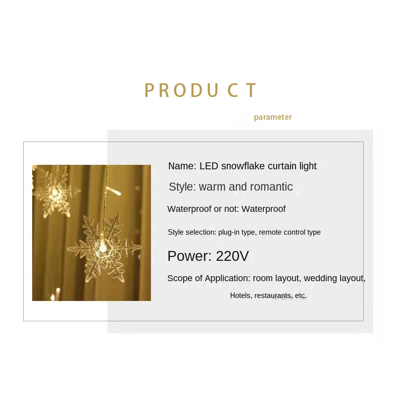 3.2M Snowflake LED Fairy Curtain Lights