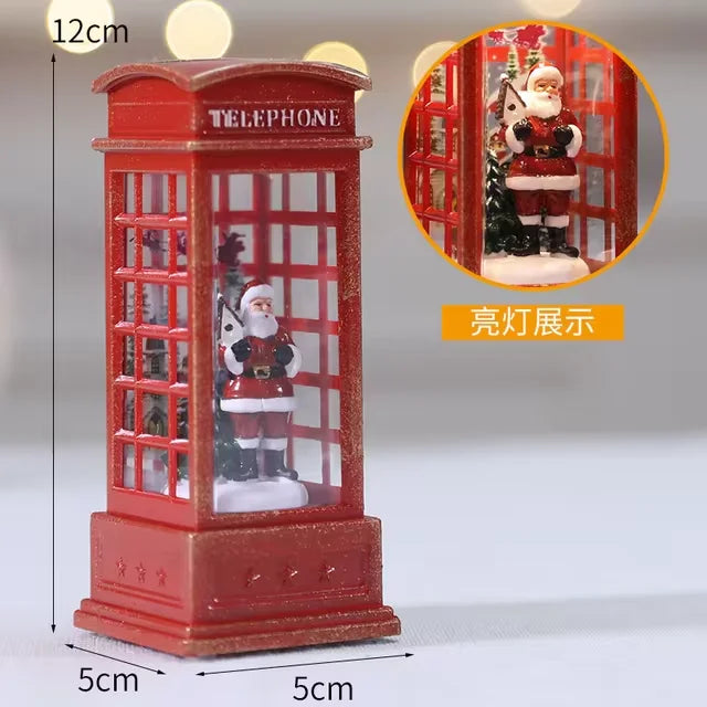 Lighted Christmas Telephone Booth Decor