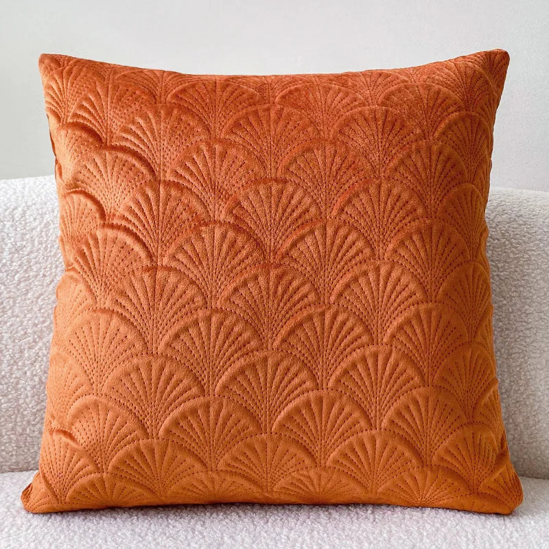 Velvet Scallop Luxury Cushion Cover (45×45cm)