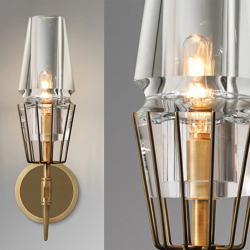 Modern Gold Crystal Wall Sconce