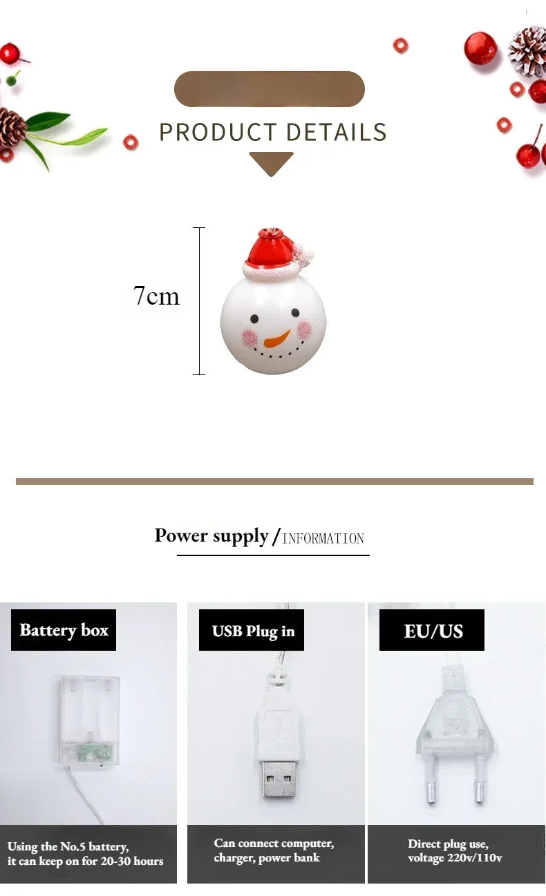Battery LED Christmas Character Garland