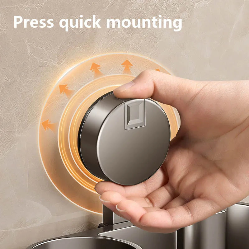 Wall-Mounted Aluminum Toilet Brush Holder