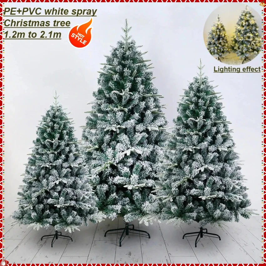 Snow-Sprayed PE+PVC Artificial Christmas Tree