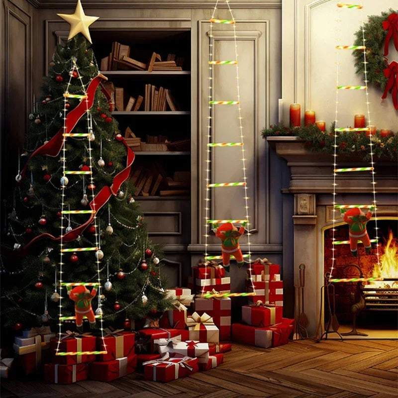 Santa Claus Climbing Ladder LED String Lights