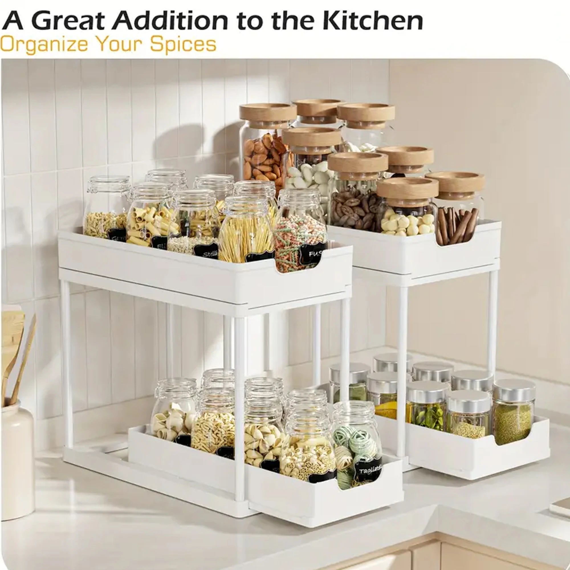 Double-Layer Pull-Out Kitchen Storage Rack