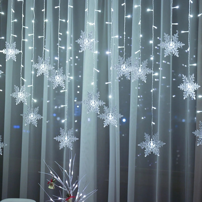 Outdoor LED Snowflake Curtain Lights