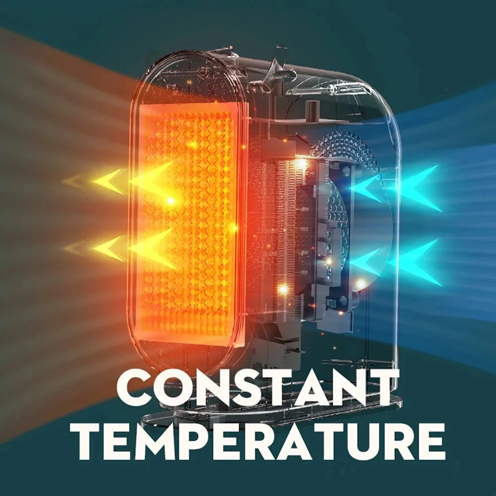 Aquecedor elétrico de mesa 500W, aquecedor elétrico portátil para casa, termostato inteligente, ventilador, aquecedor elétrico de inverno, ferramentas de aquecimento