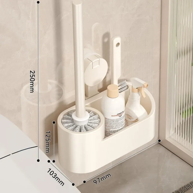 Wall-Mounted Aluminum Toilet Brush Holder