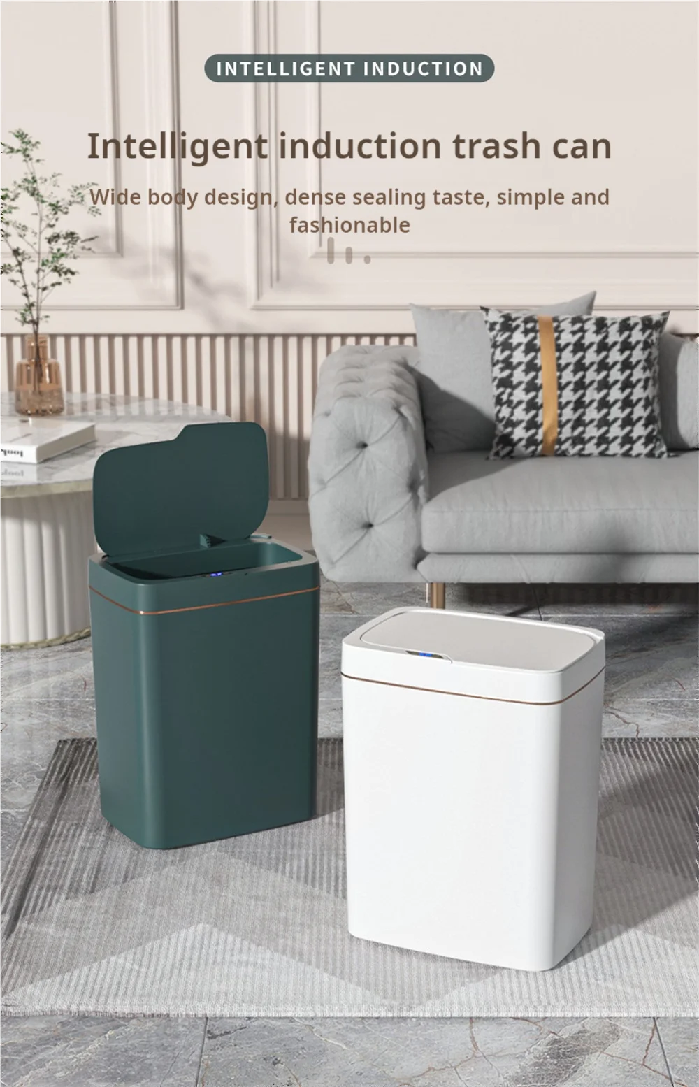 Smart Touchless Automatic Trash Can (15L)