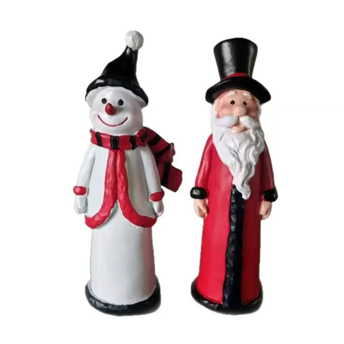 Ceramic Snowman & Santa Holiday Figurines