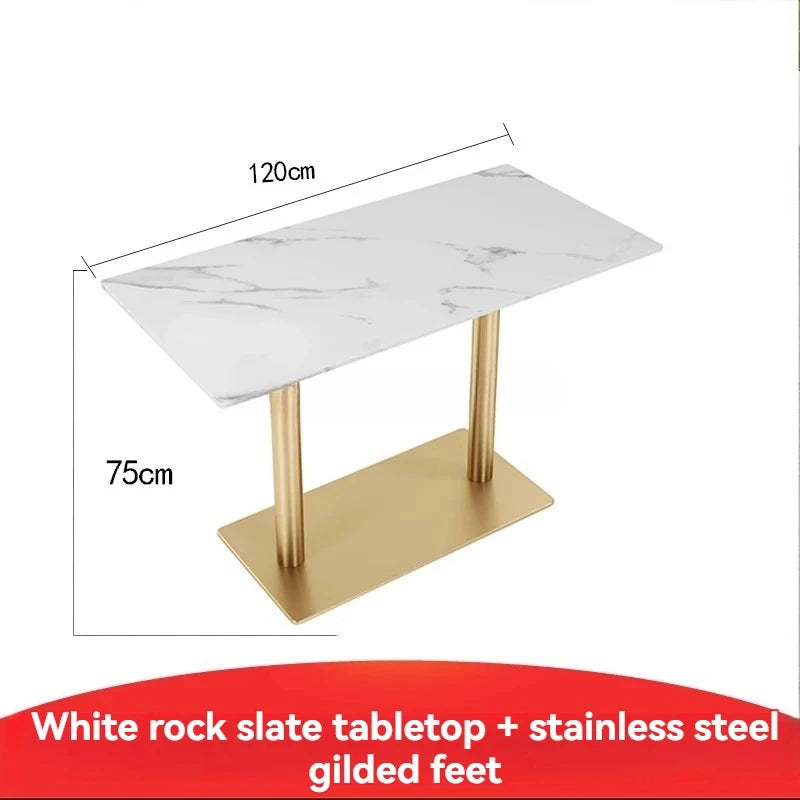 Luxury Black Marble Dining Table Set