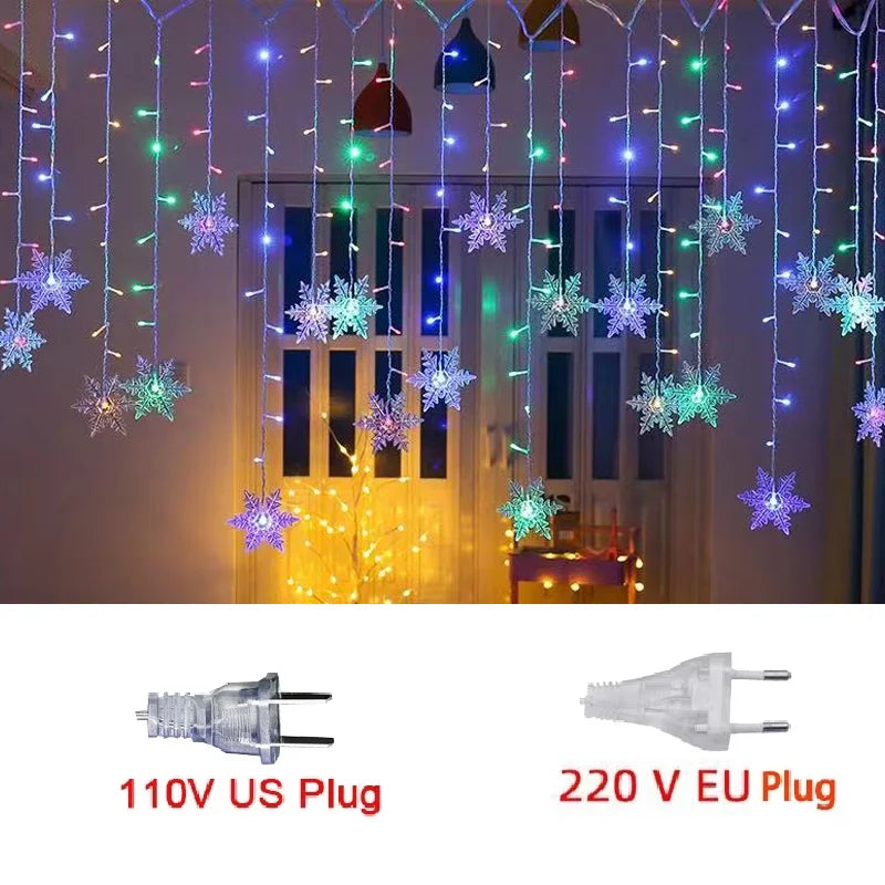 3.2M Snowflake LED Fairy Curtain Lights