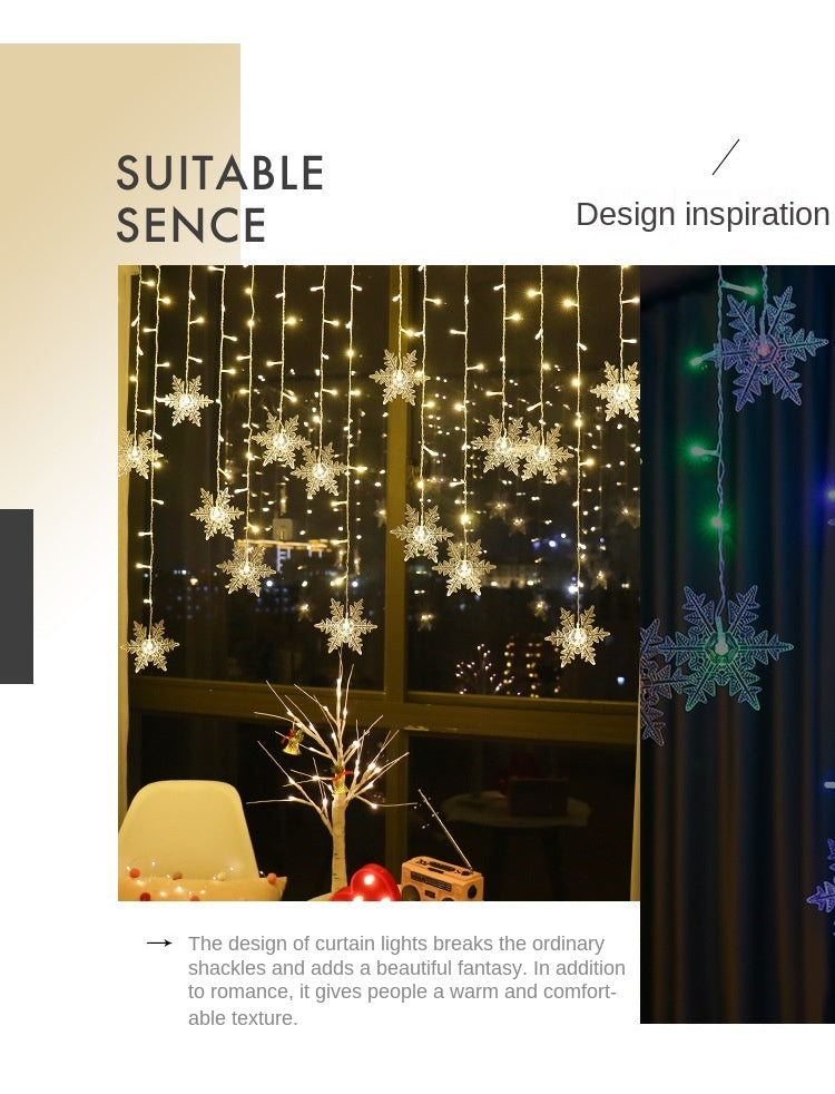 3.2M Snowflake LED Fairy Curtain Lights