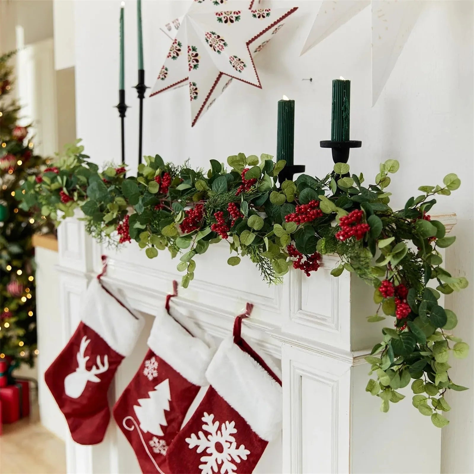 6.3ft Christmas Berries Garland Decoration