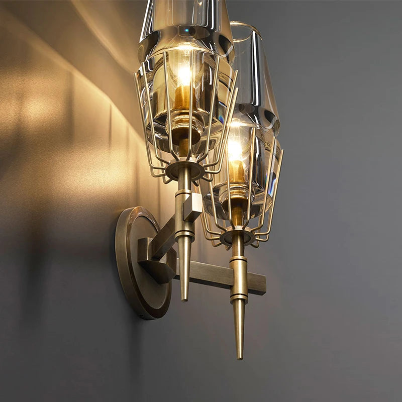Modern Gold Crystal Wall Sconce