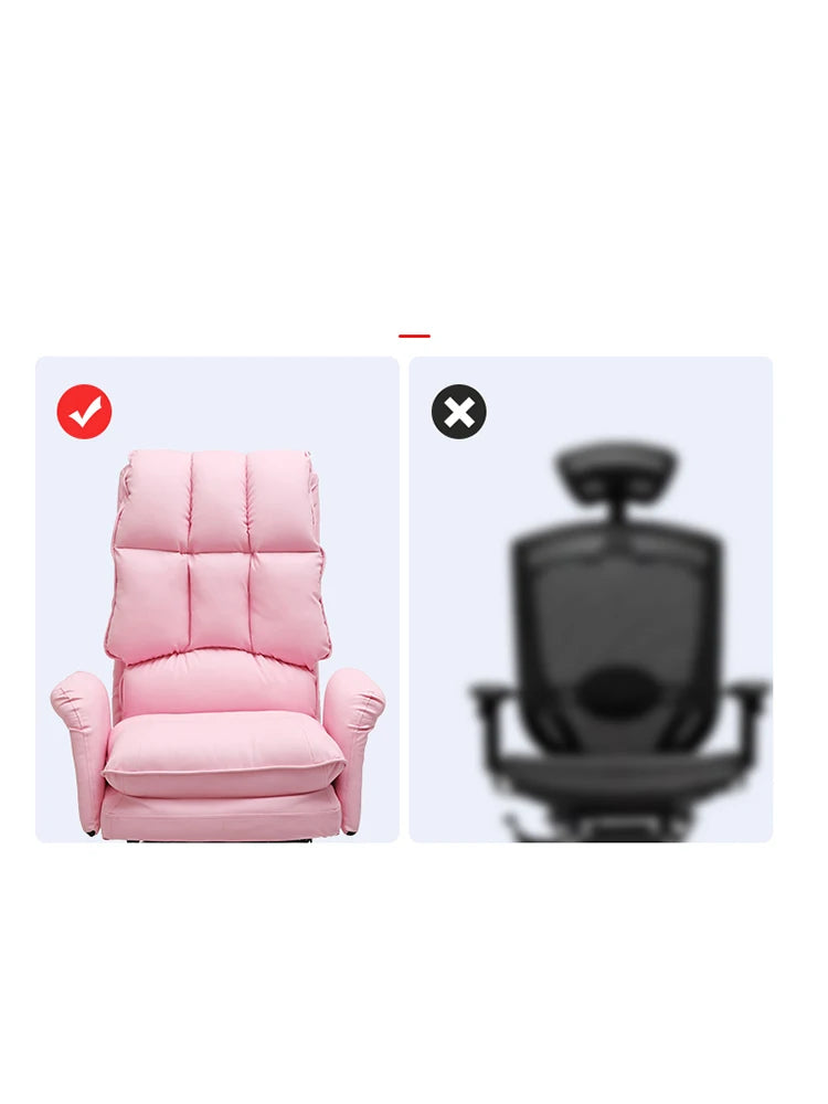 2025 Pink Gaming Office Chair with Footrest