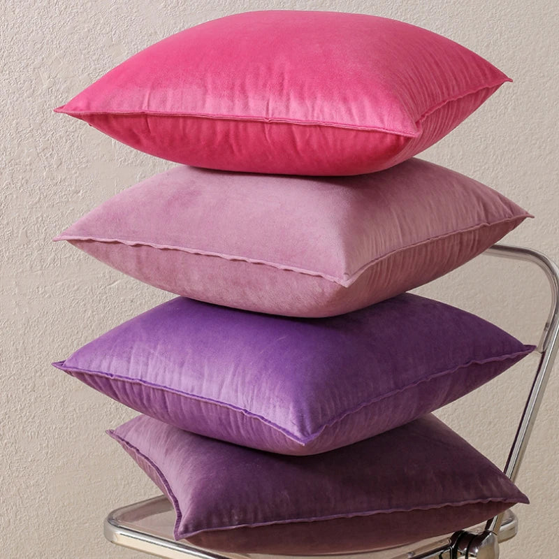 Purplish Red Luxury Velvet Cushion Cover