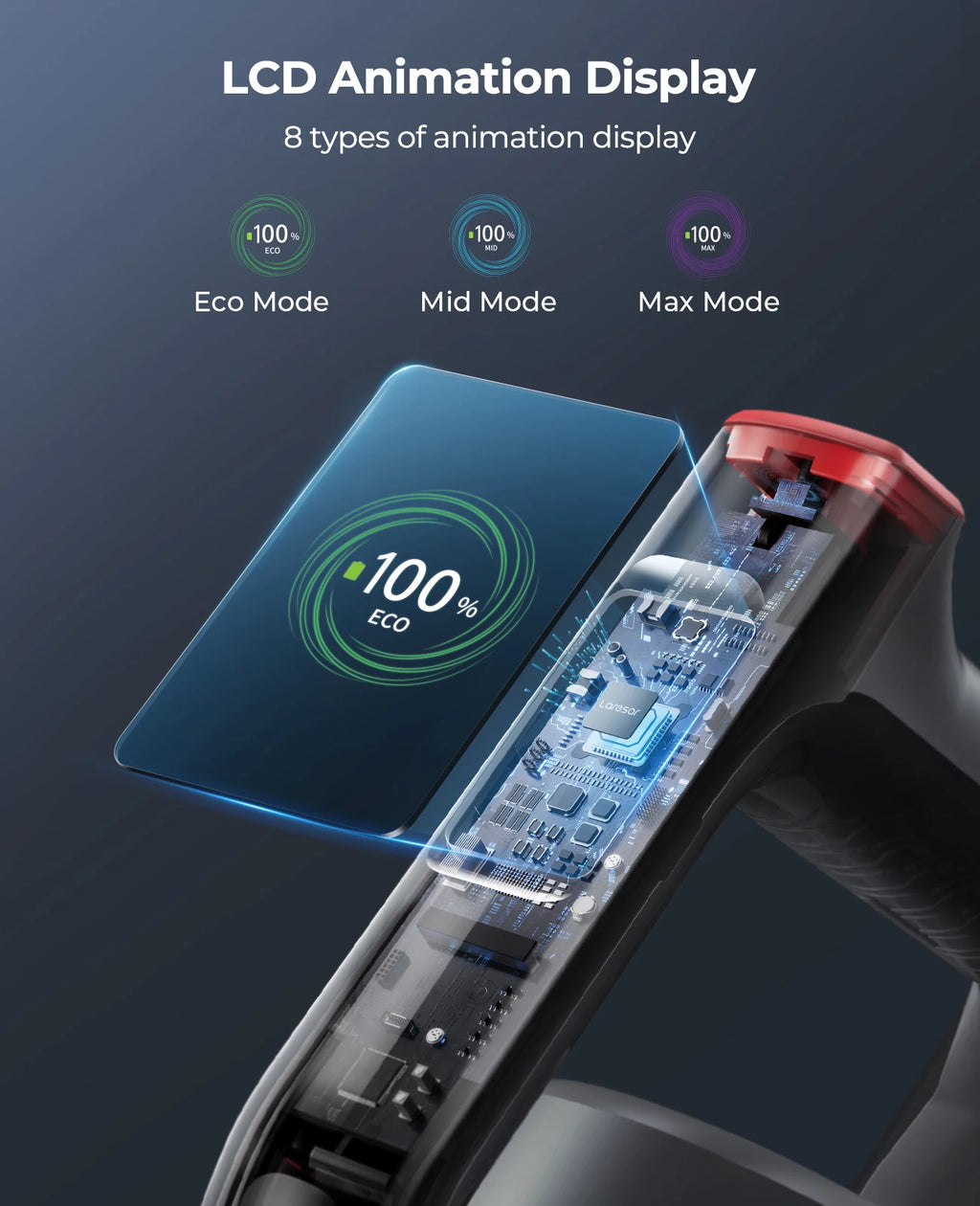 Aspirador sem fios de 500 W e 38000 PA, eletrodoméstico inteligente portátil, com autonomia de 55 minutos, bateria amovível e sem fios.