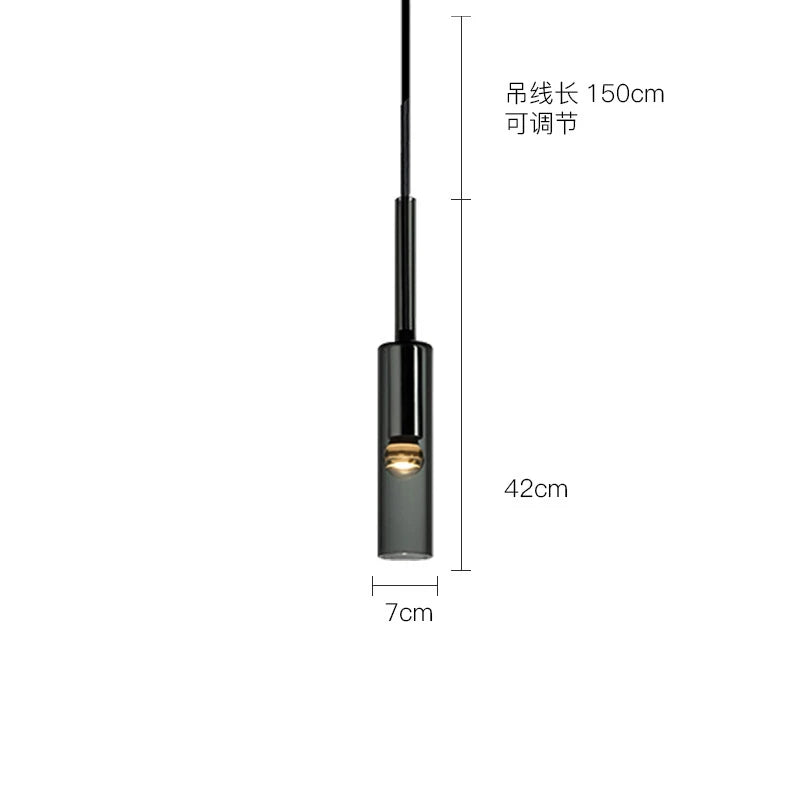 Modern Smoky Grey Glass Pendant Light