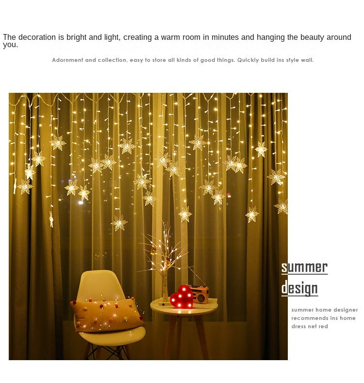 3.2M Snowflake LED Fairy Curtain Lights