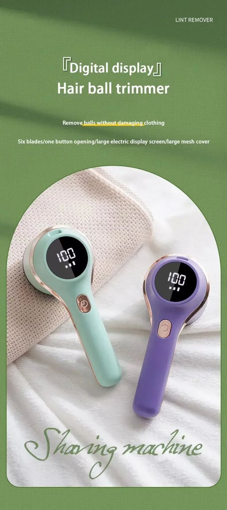 Removedor de cotão para roupa, aparador de bolas de cabelo, removedor de cotão de cotão, removedor de cotão para roupa, camisolas e tecidos com LED digital elétrico.