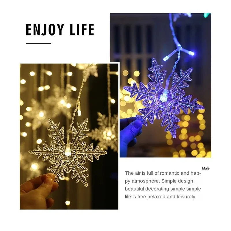3.2M Snowflake LED Fairy Curtain Lights
