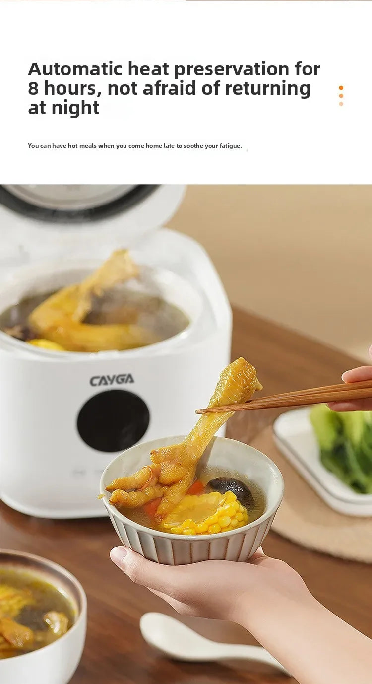 Panela elétrica digital multifuncional inteligente de 3 litros para arroz, com revestimento antiaderente e panela interior em cerâmica com separação para arroz e sopa.