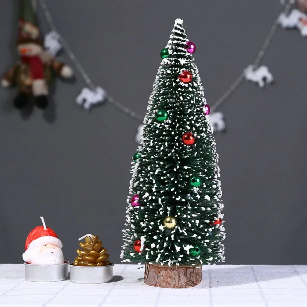 Mini Christmas Tree with Wooden Base