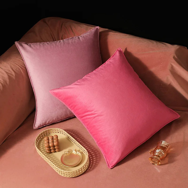 Purplish Red Luxury Velvet Cushion Cover