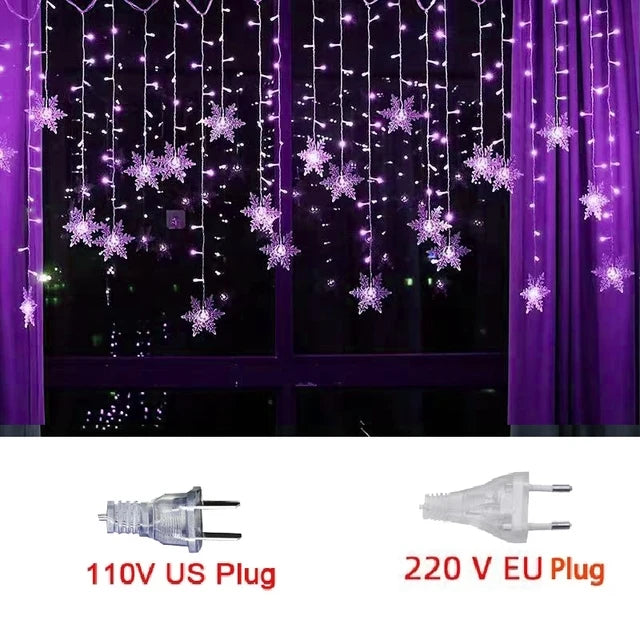 Outdoor LED Snowflake Curtain Lights