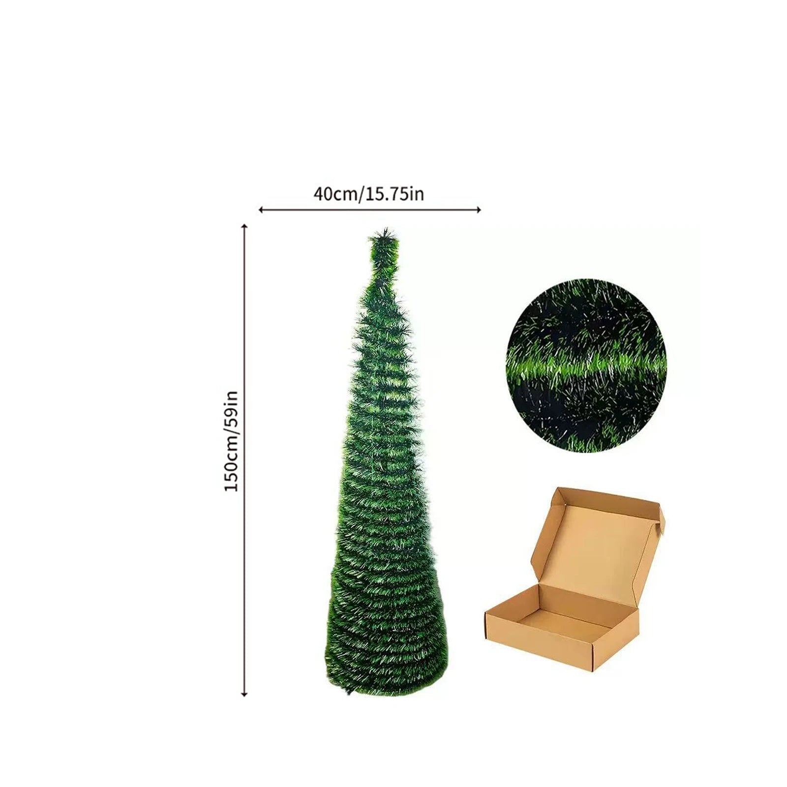 2025 Foldable Green Christmas Spiral Tree