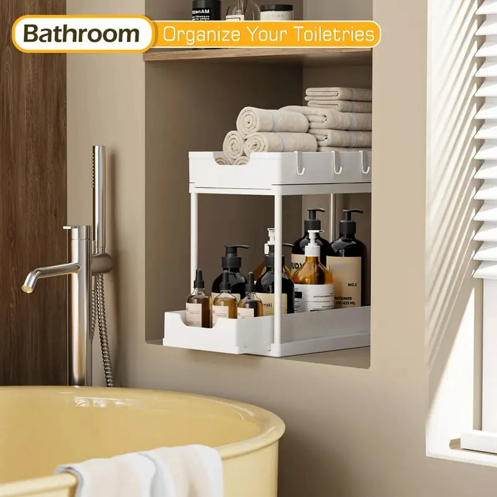 Double-Layer Pull-Out Kitchen Storage Rack