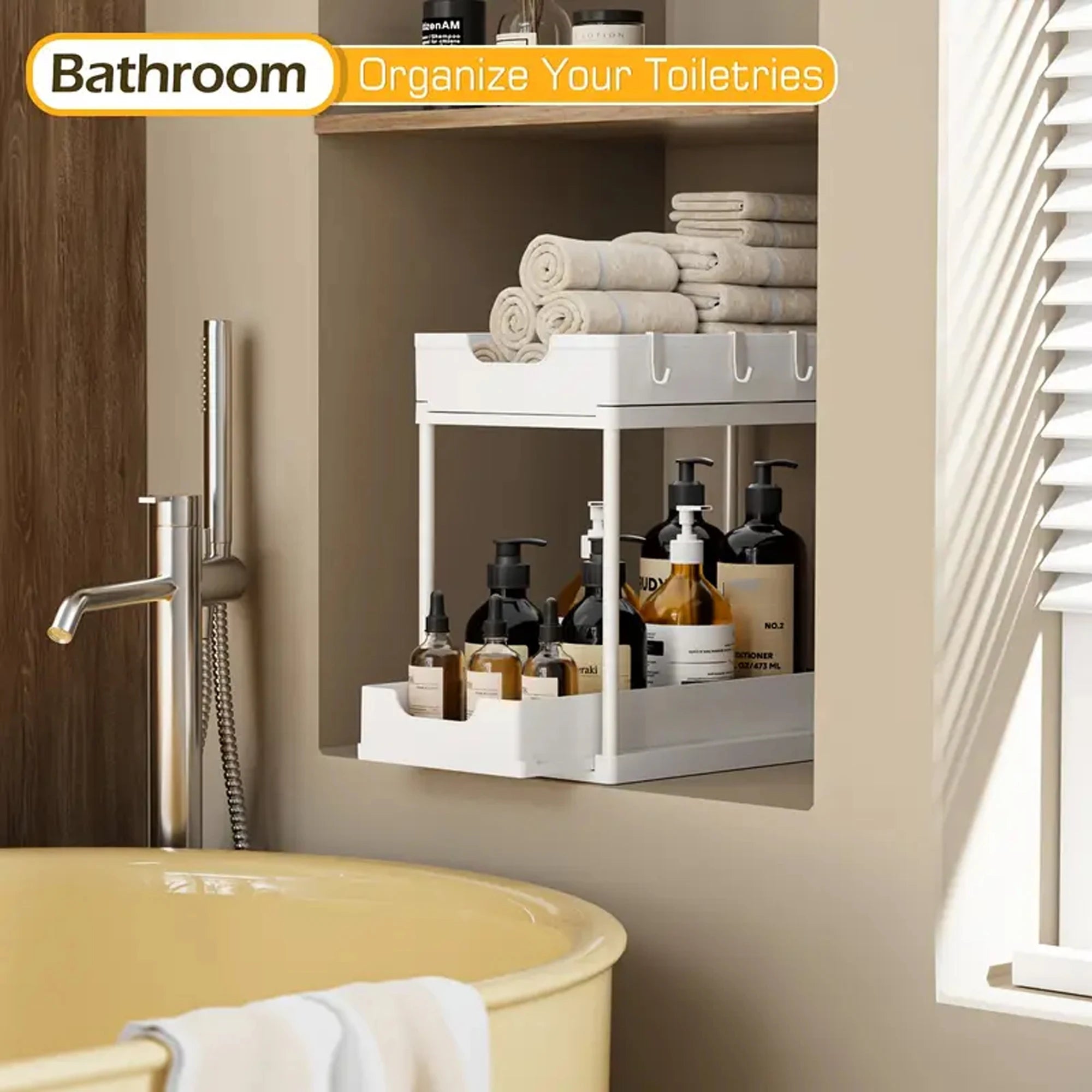 Double-Layer Pull-Out Kitchen Storage Rack