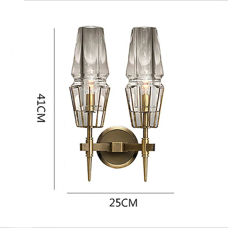 Modern Gold Crystal Wall Sconce