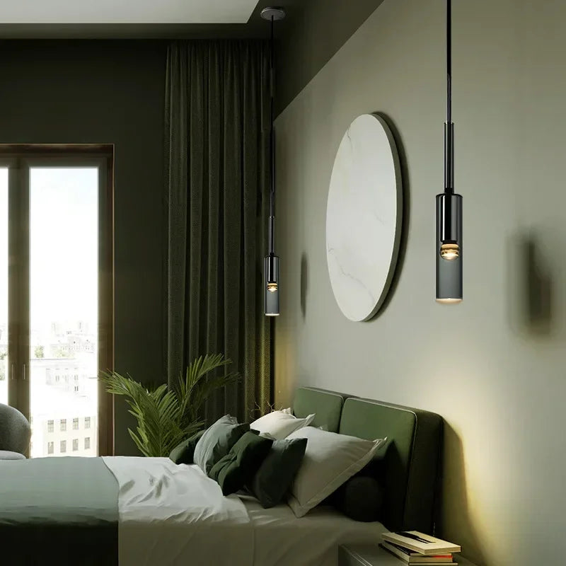 Modern Smoky Grey Glass Pendant Light